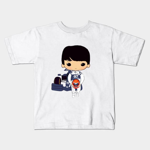 Yuki Tsunoda Kids T-Shirt by cutedrivers